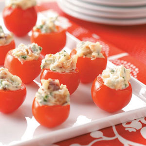 Herb & Cheese Filled Cherry Tomatoes - Herbed Cheese Starters